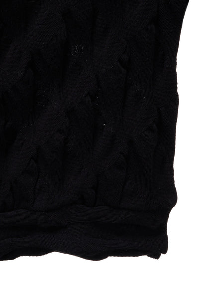 HARD TWIST JACQUARD HALF SLEEVE CARDIGAN