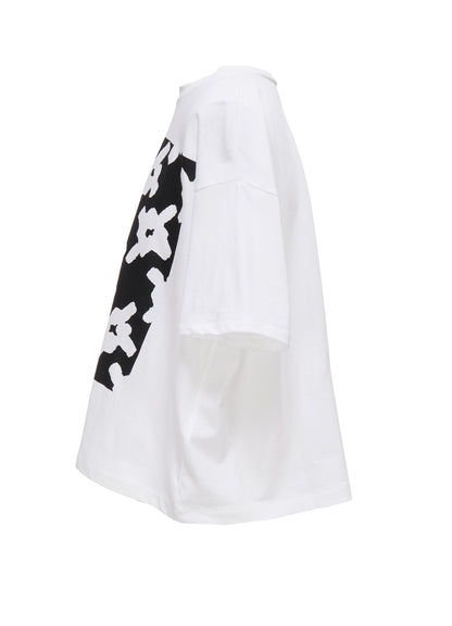 COTTON JERSEY HOUNDSTOOTH PRINT T-SHIRT