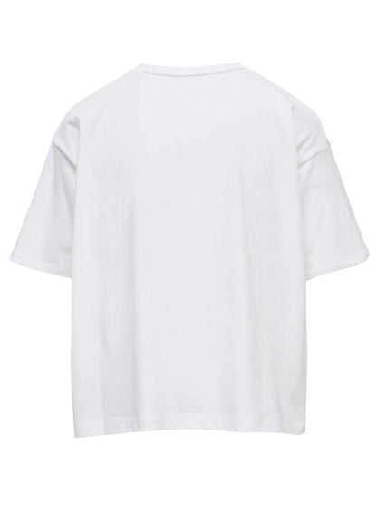 COTTON JERSEY HOUNDSTOOTH PRINT T-SHIRT