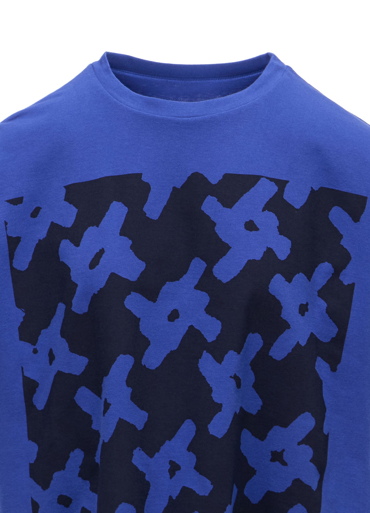 COTTON JERSEY HOUNDSTOOTH PRINT T-SHIRT