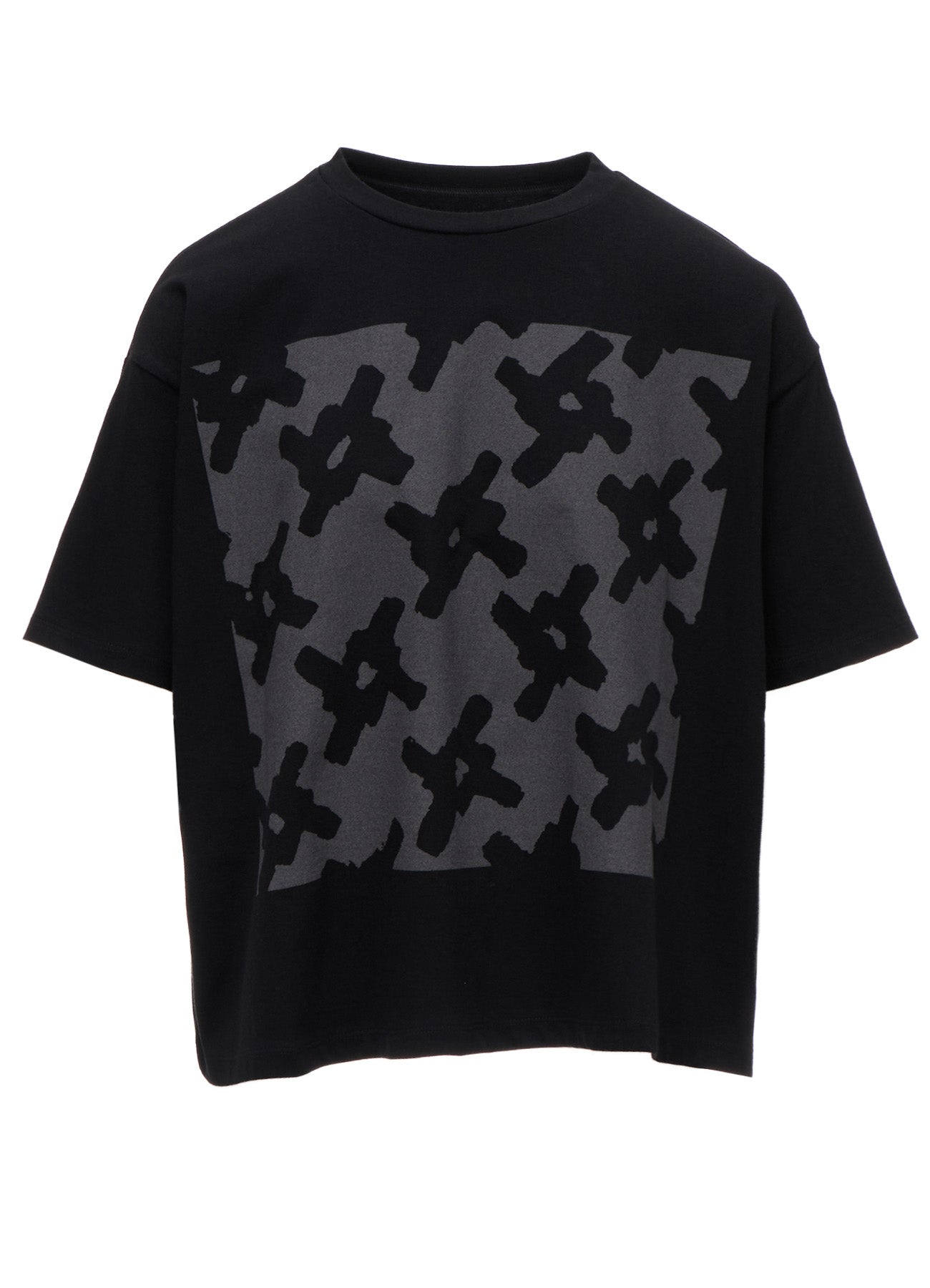 COTTON JERSEY HOUNDSTOOTH PRINT T-SHIRT