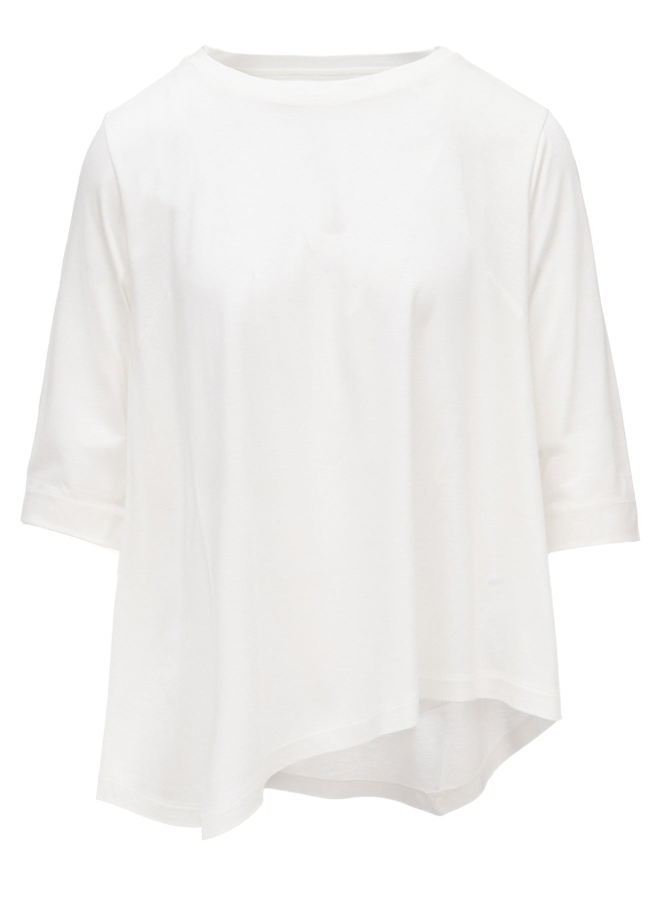 TENCEL COTTON JERSEY ASYMMETRIC HEM SHIRT