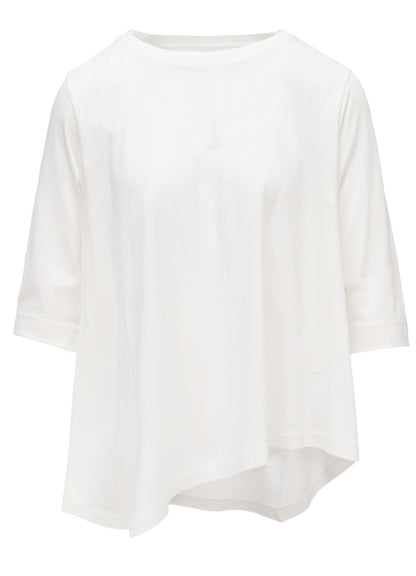 TENCEL COTTON JERSEY ASYMMETRIC HEM SHIRT