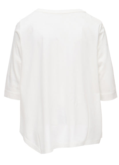 TENCEL COTTON JERSEY ASYMMETRIC HEM SHIRT
