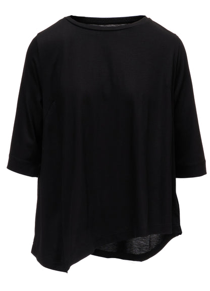 TENCEL COTTON JERSEY ASYMMETRIC HEM SHIRT