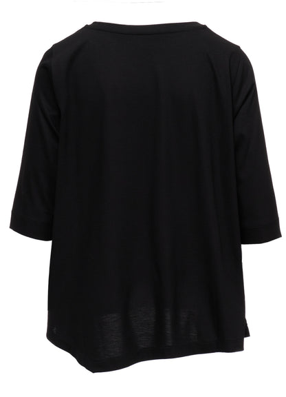 TENCEL COTTON JERSEY ASYMMETRIC HEM SHIRT