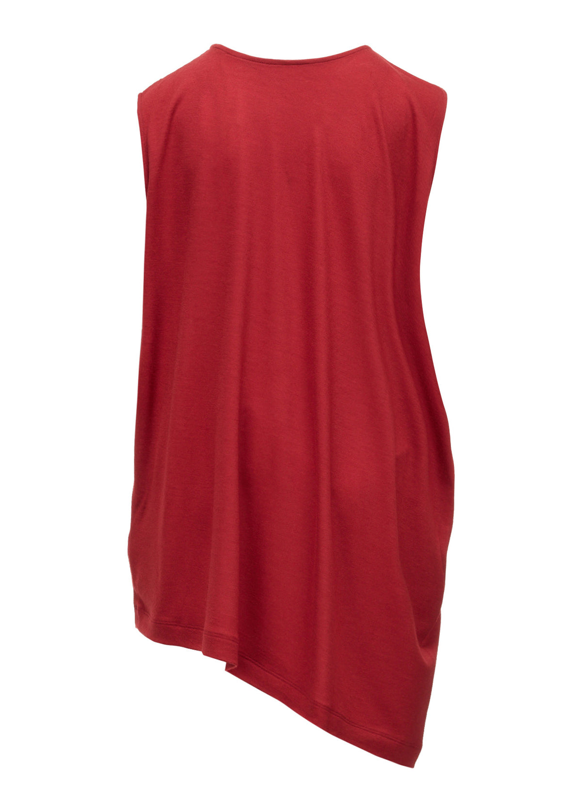 WASHABLE WOOL JERSEY ASYMMETRIC HEM VEST
