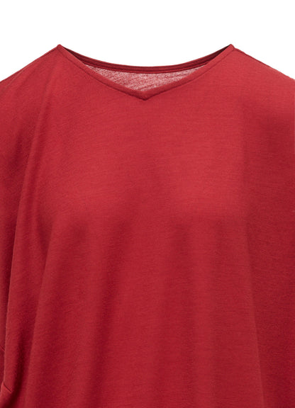 WASHABLE WOOL JERSEY ASYMMETRIC HEM VEST