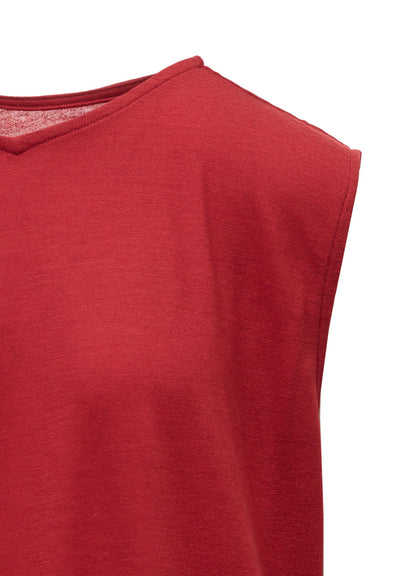 WASHABLE WOOL JERSEY ASYMMETRIC HEM VEST