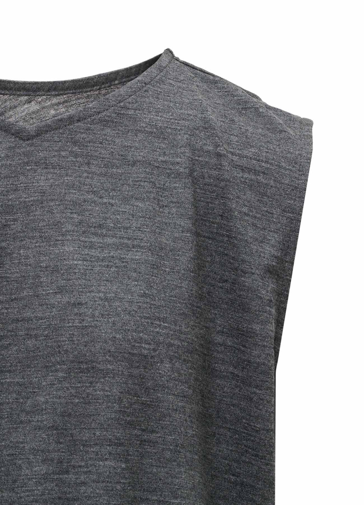 WASHABLE WOOL JERSEY ASYMMETRIC HEM VEST