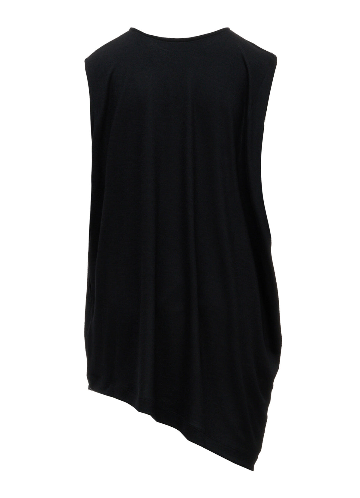 WASHABLE WOOL JERSEY ASYMMETRIC HEM VEST