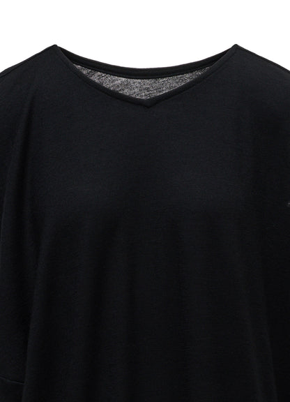 WASHABLE WOOL JERSEY ASYMMETRIC HEM VEST