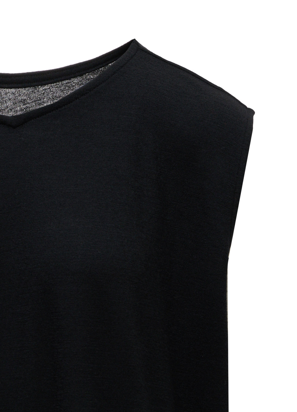 WASHABLE WOOL JERSEY ASYMMETRIC HEM VEST