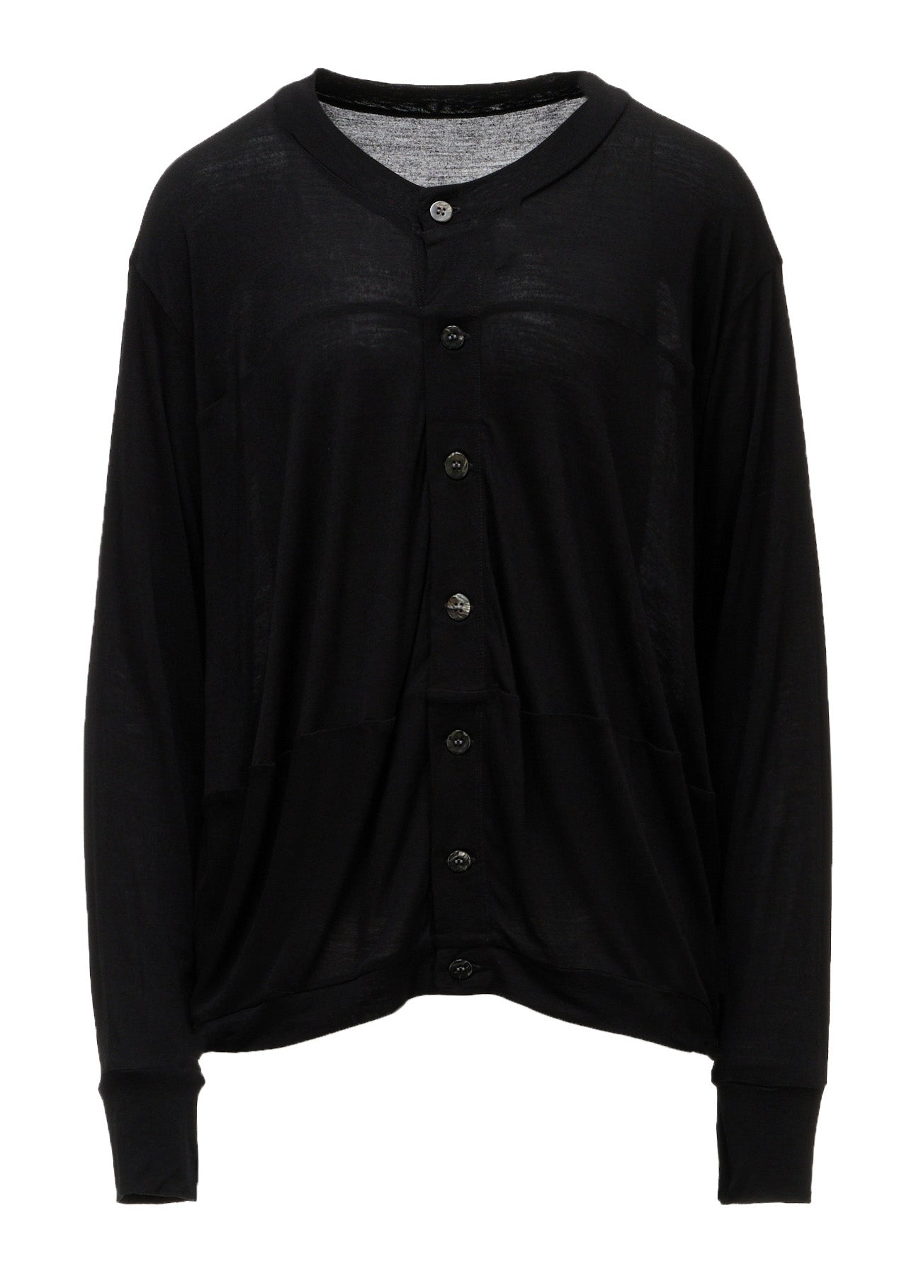 RAYON SILK JERSEY SWITCHING CARDIGAN