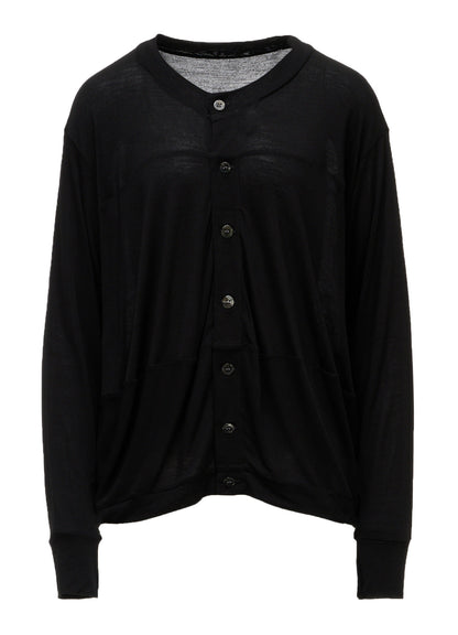 RAYON SILK JERSEY SWITCHING CARDIGAN