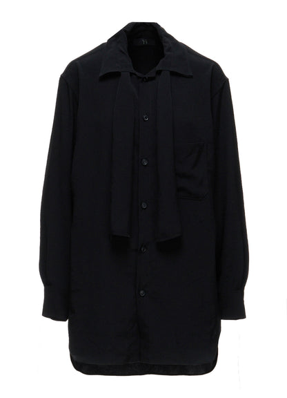 Y's OCCATION - TA/PE CREPE DE CHINE BOW-TIE BLOUSE