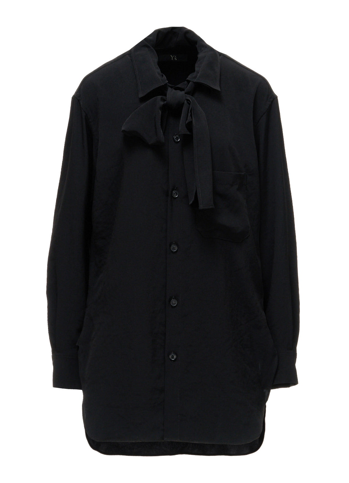 Y's OCCATION - TA/PE CREPE DE CHINE BOW-TIE BLOUSE