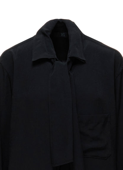 Y's OCCATION - TA/PE CREPE DE CHINE BOW-TIE BLOUSE