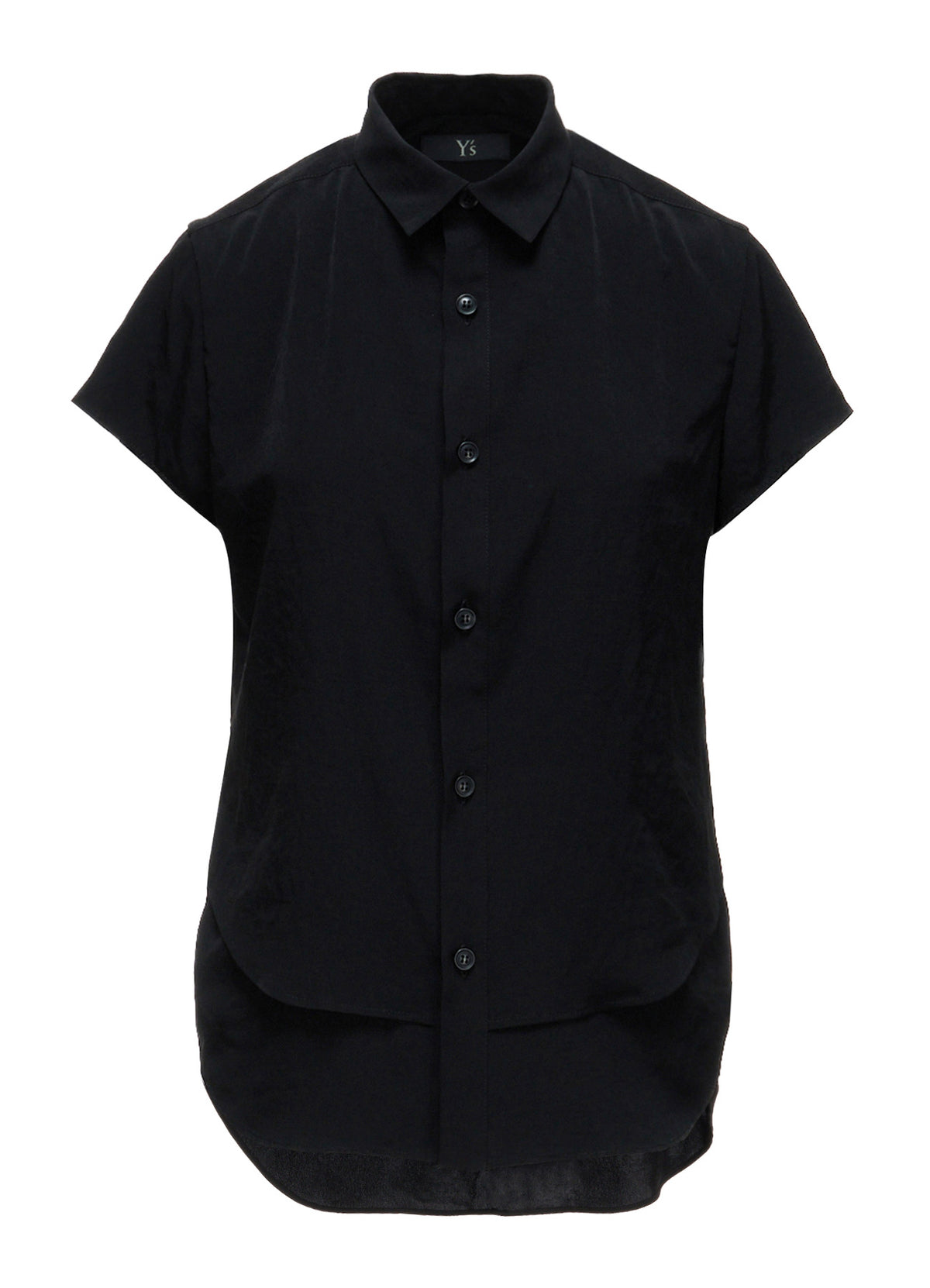 Y's OCCATION - TA/PE CREPE DE CHINE SHORT-SLEEVE BLOUSE