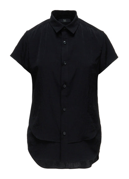 Y's OCCATION - TA/PE CREPE DE CHINE SHORT-SLEEVE BLOUSE