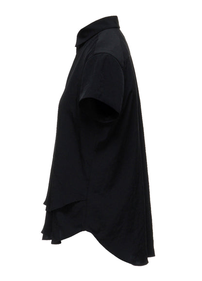 Y's OCCATION - TA/PE CREPE DE CHINE SHORT-SLEEVE BLOUSE