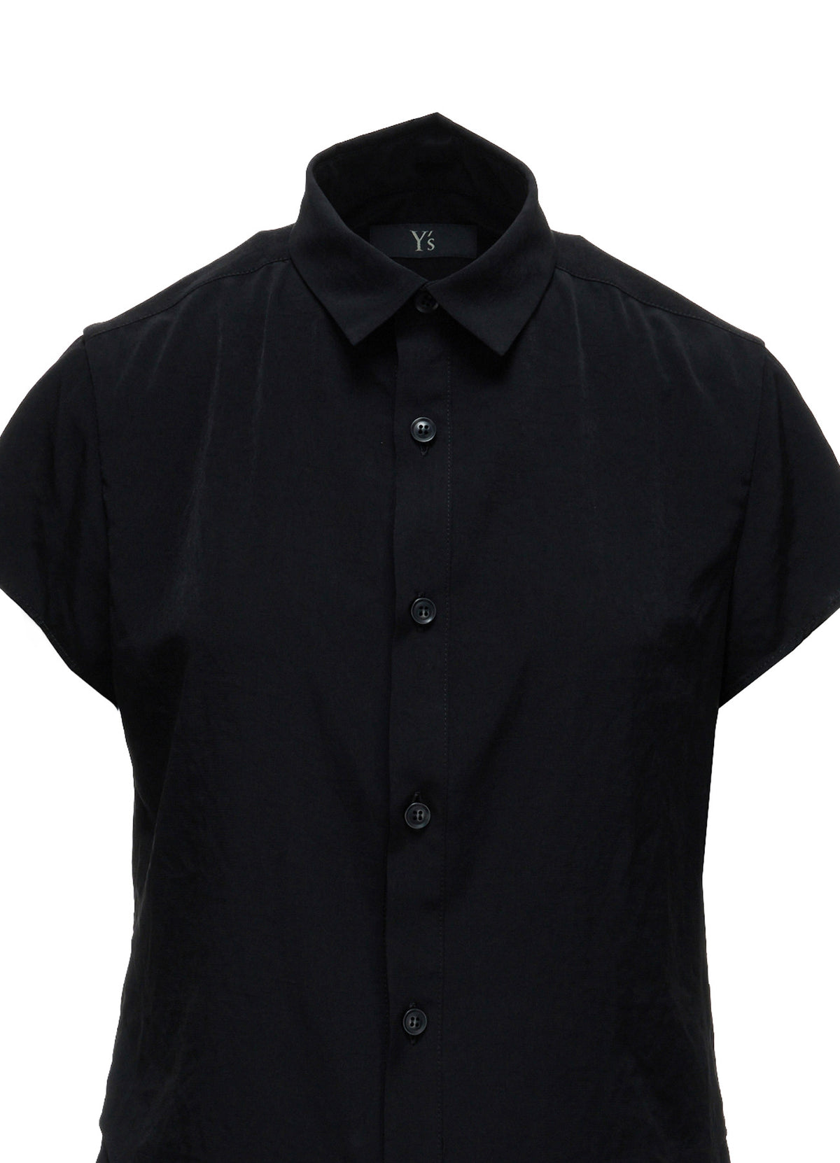 Y's OCCATION - TA/PE CREPE DE CHINE SHORT-SLEEVE BLOUSE