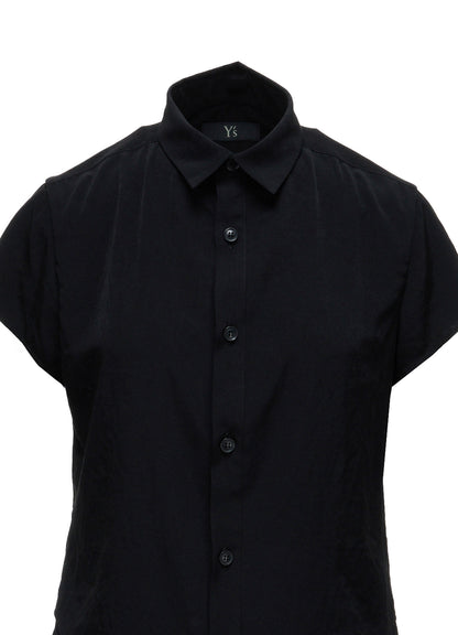 Y's OCCATION - TA/PE CREPE DE CHINE SHORT-SLEEVE BLOUSE