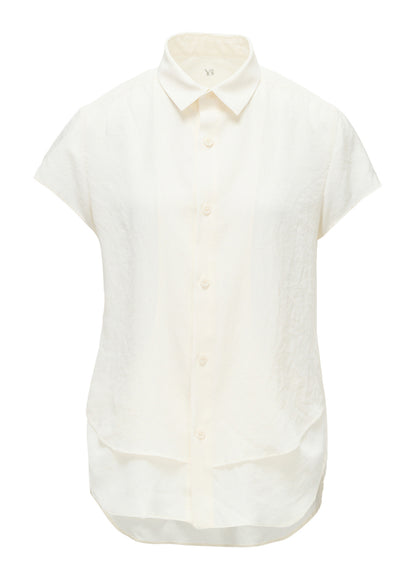 Y's FORM - TA/PE CREPE DE CHINE SHORT-SLEEVE BLOUSE