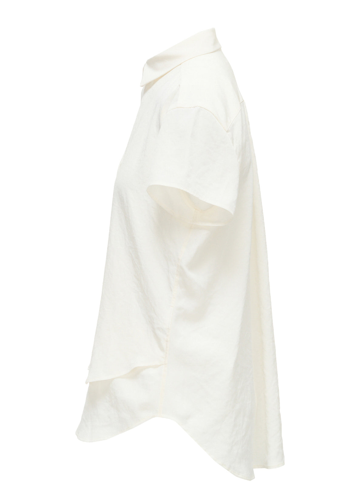 Y's FORM - TA/PE CREPE DE CHINE SHORT-SLEEVE BLOUSE