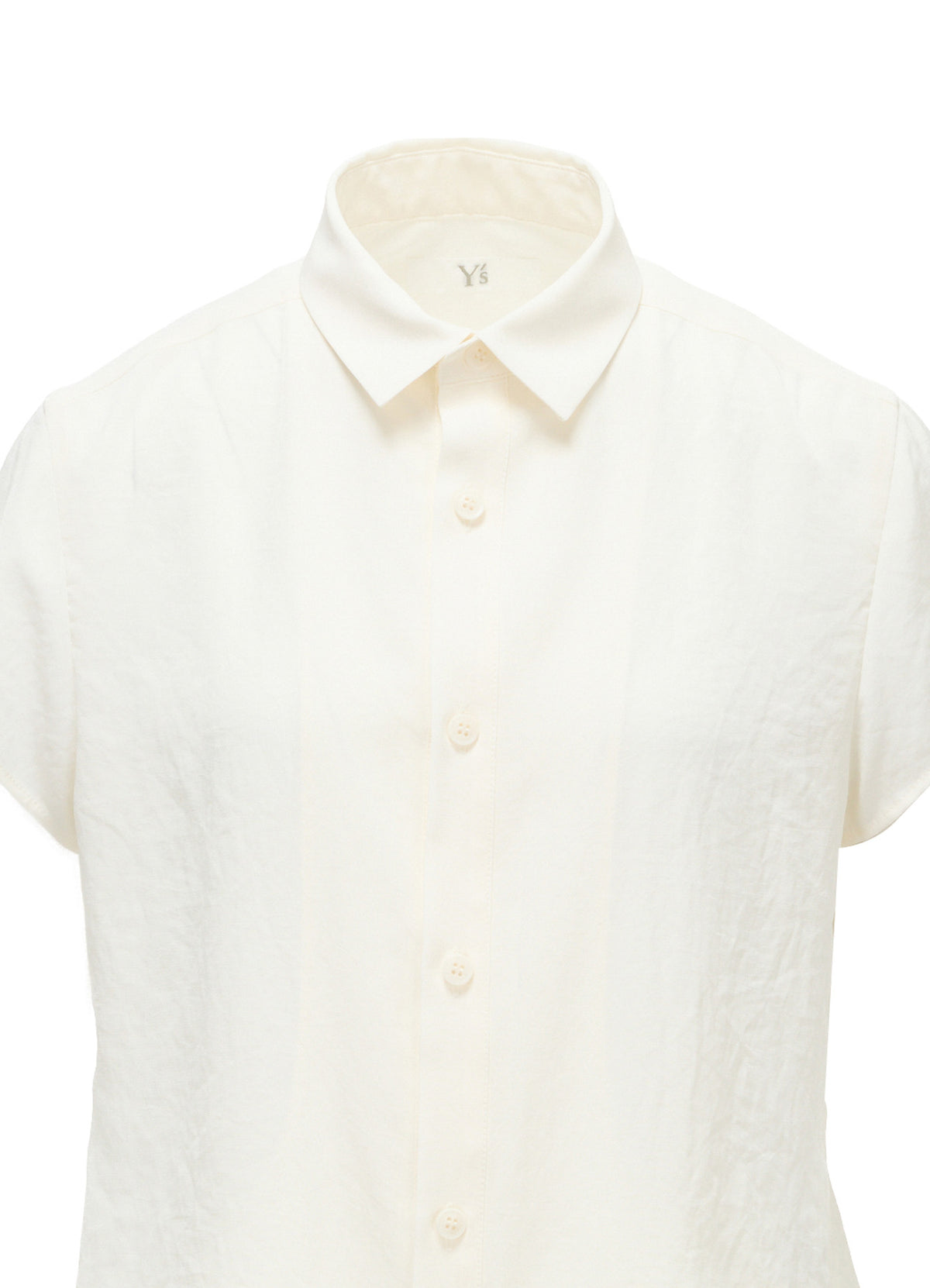 Y's FORM - TA/PE CREPE DE CHINE SHORT-SLEEVE BLOUSE