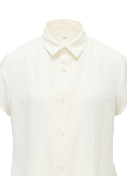 Y's FORM - TA/PE CREPE DE CHINE SHORT-SLEEVE BLOUSE