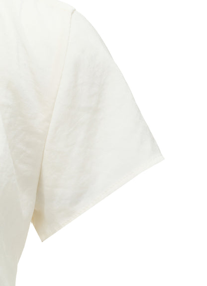 Y's FORM - TA/PE CREPE DE CHINE SHORT-SLEEVE BLOUSE