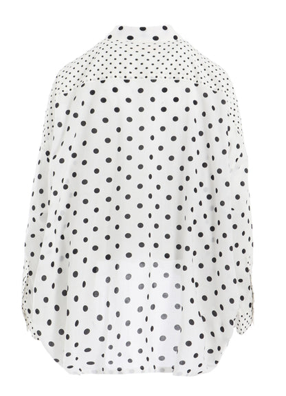 60/- COTTON LAWN DOT PRINT LONG SLEEVE BLOUSE
