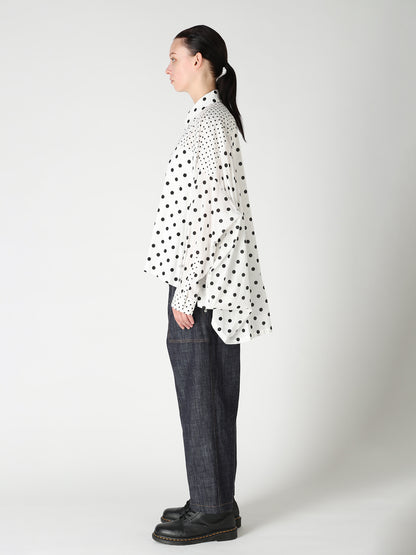 60/- COTTON LAWN DOT PRINT LONG SLEEVE BLOUSE
