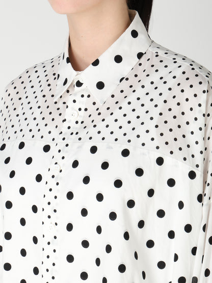 60/- COTTON LAWN DOT PRINT LONG SLEEVE BLOUSE