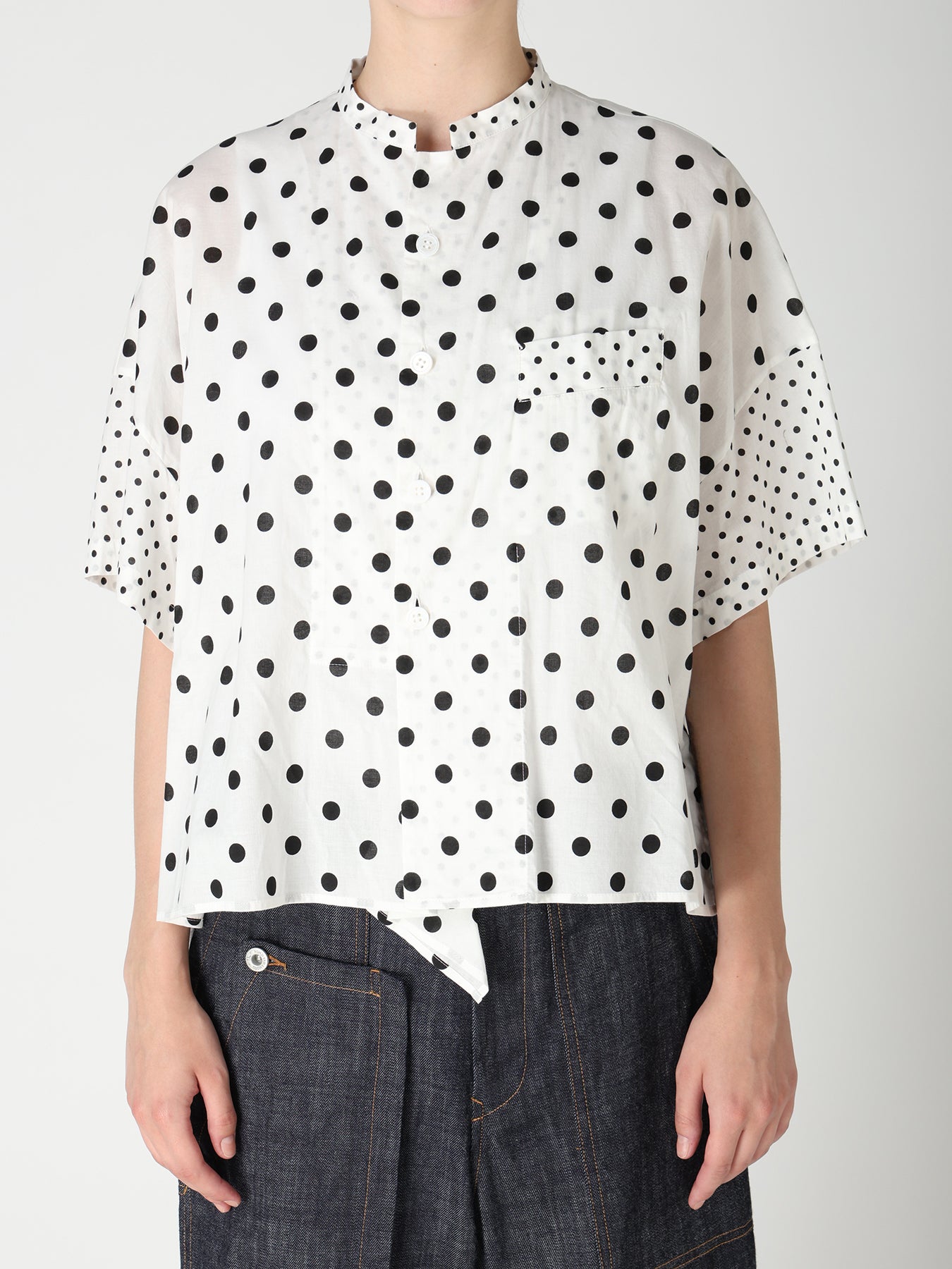 60/- COTTON LAWN DOT PRINT BOX BLOUSE