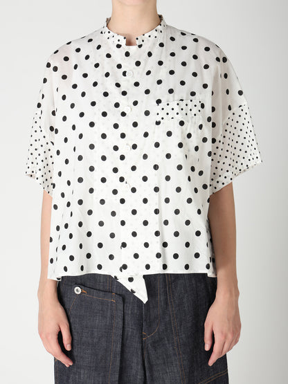 60/- COTTON LAWN DOT PRINT BOX BLOUSE