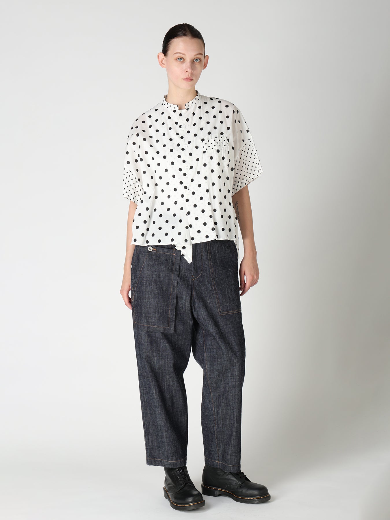 60/- COTTON LAWN DOT PRINT BOX BLOUSE