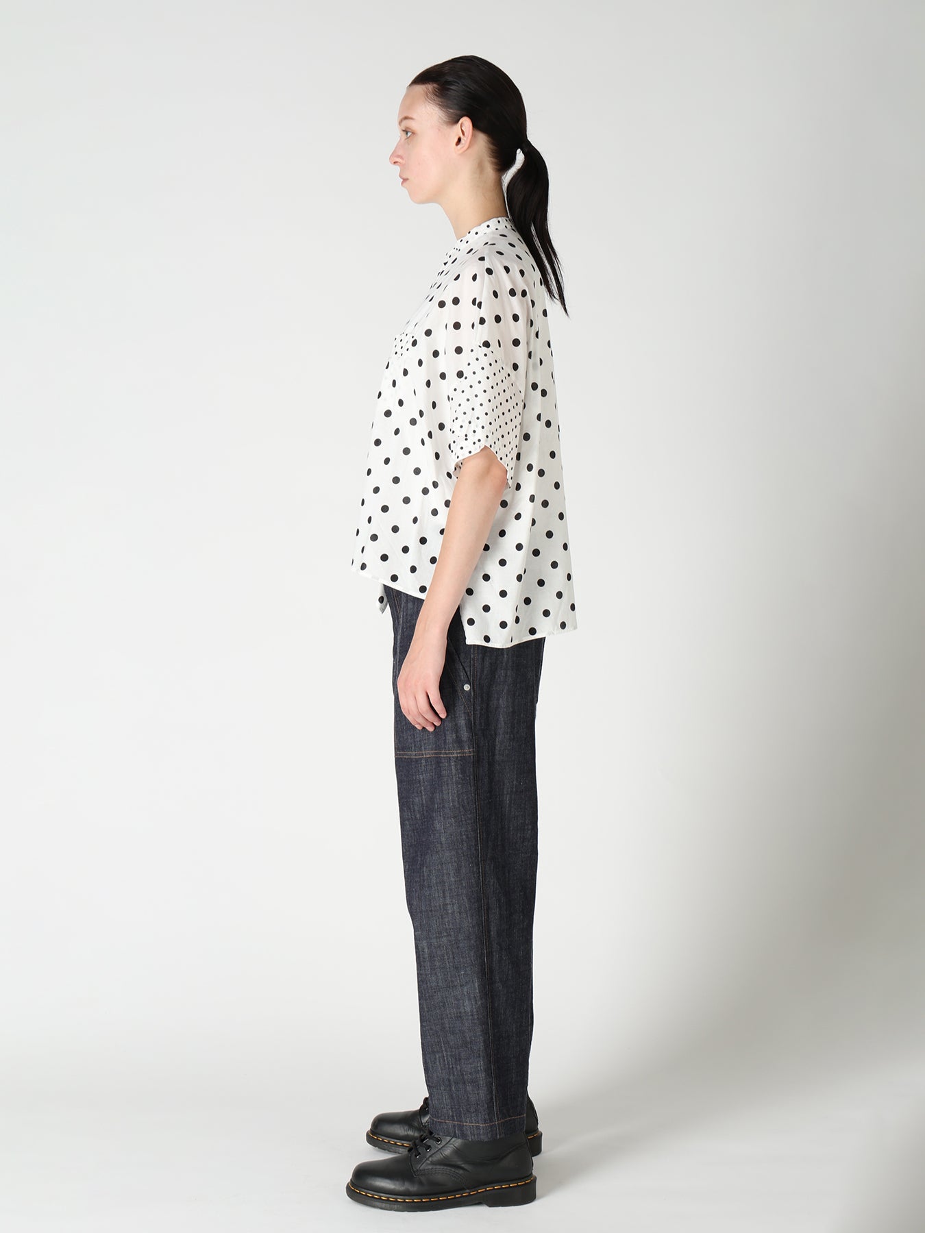 60/- COTTON LAWN DOT PRINT BOX BLOUSE