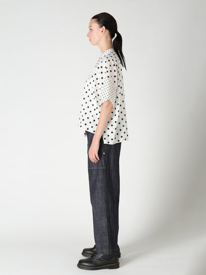 60/- COTTON LAWN DOT PRINT BOX BLOUSE