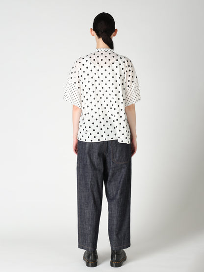 60/- COTTON LAWN DOT PRINT BOX BLOUSE