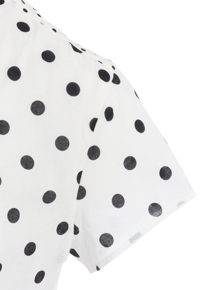 60/- COTTON LAWN DOT PRINT HALF SLEEVE BLOUSE