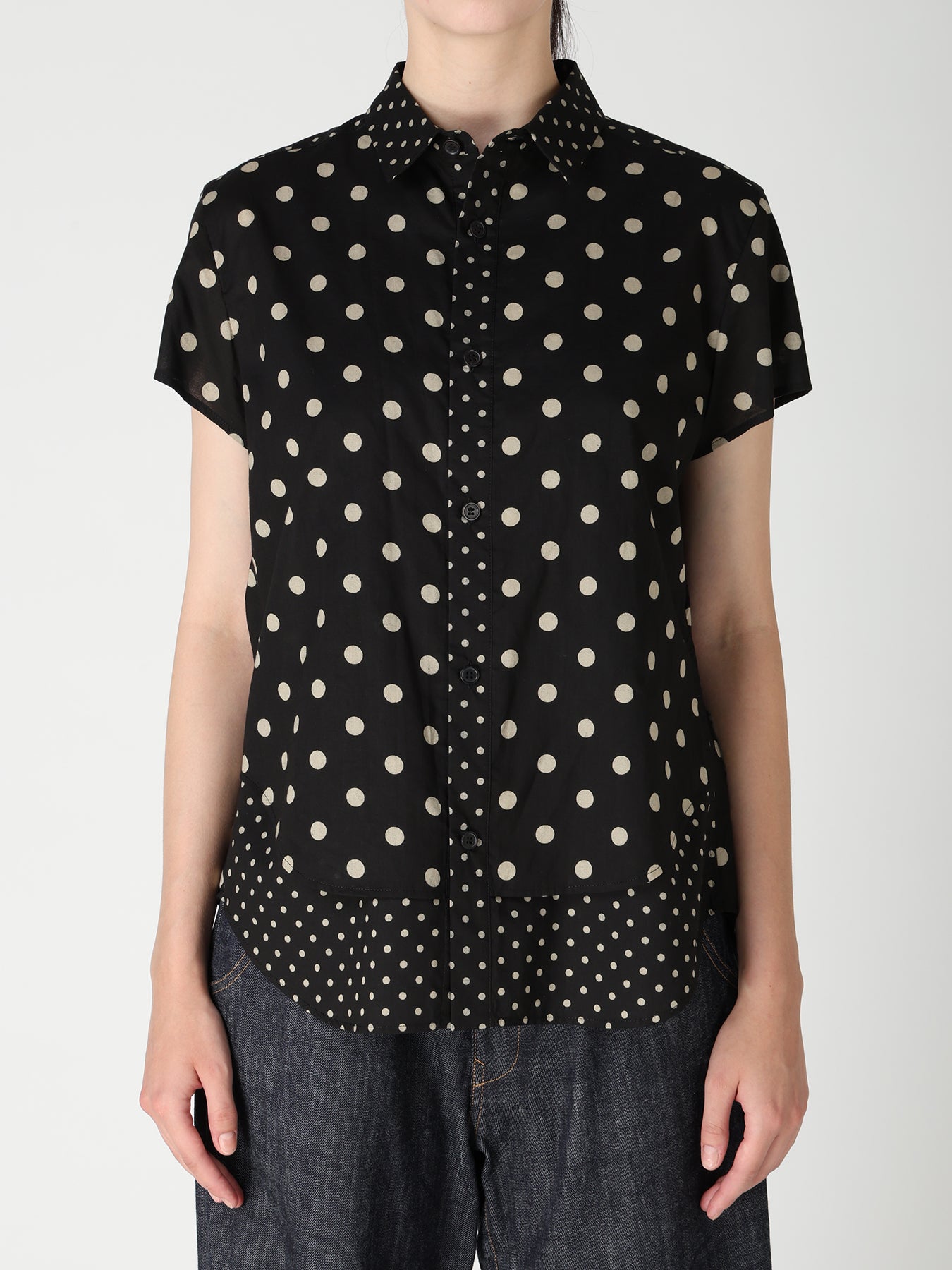 60/- COTTON LAWN DOT PRINT HALF SLEEVE BLOUSE