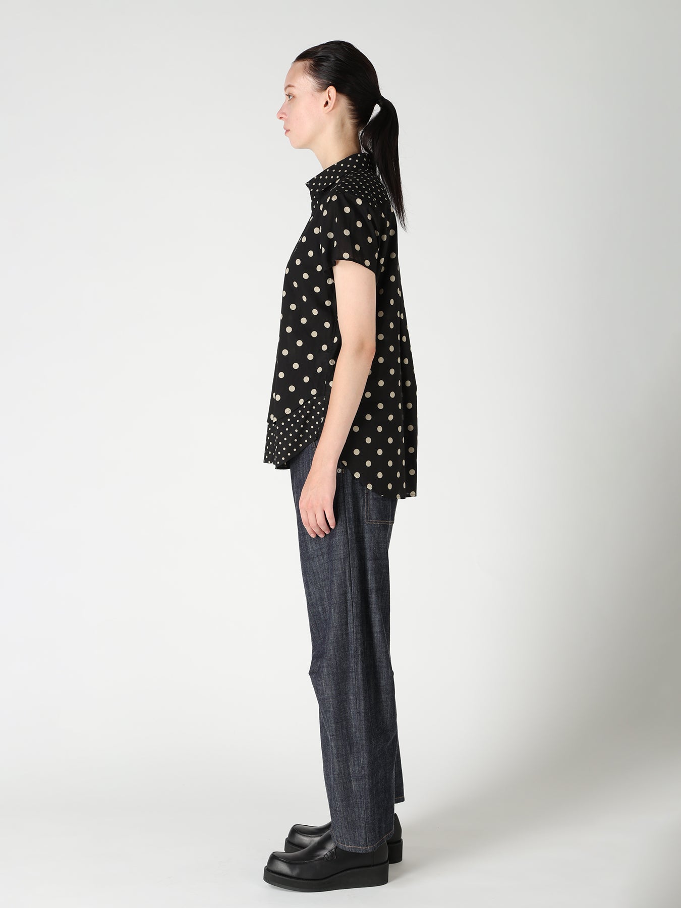 60/- COTTON LAWN DOT PRINT HALF SLEEVE BLOUSE