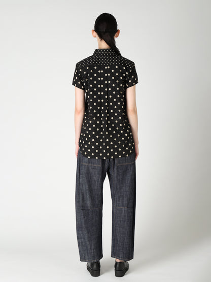 60/- COTTON LAWN DOT PRINT HALF SLEEVE BLOUSE