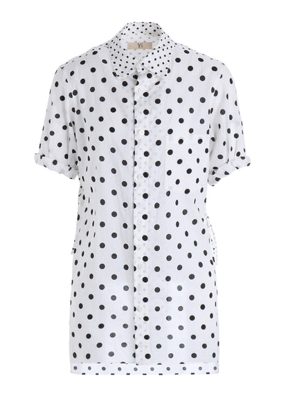 64/- COTTON LAWN DOT PRINT FRONT TUCKED BLOUSE
