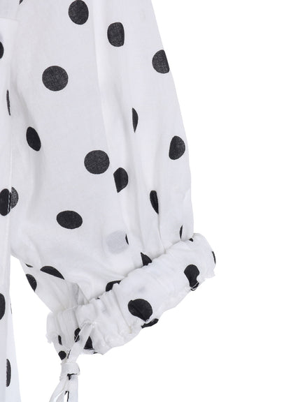 64/- COTTON LAWN DOT PRINT FRONT TUCKED BLOUSE
