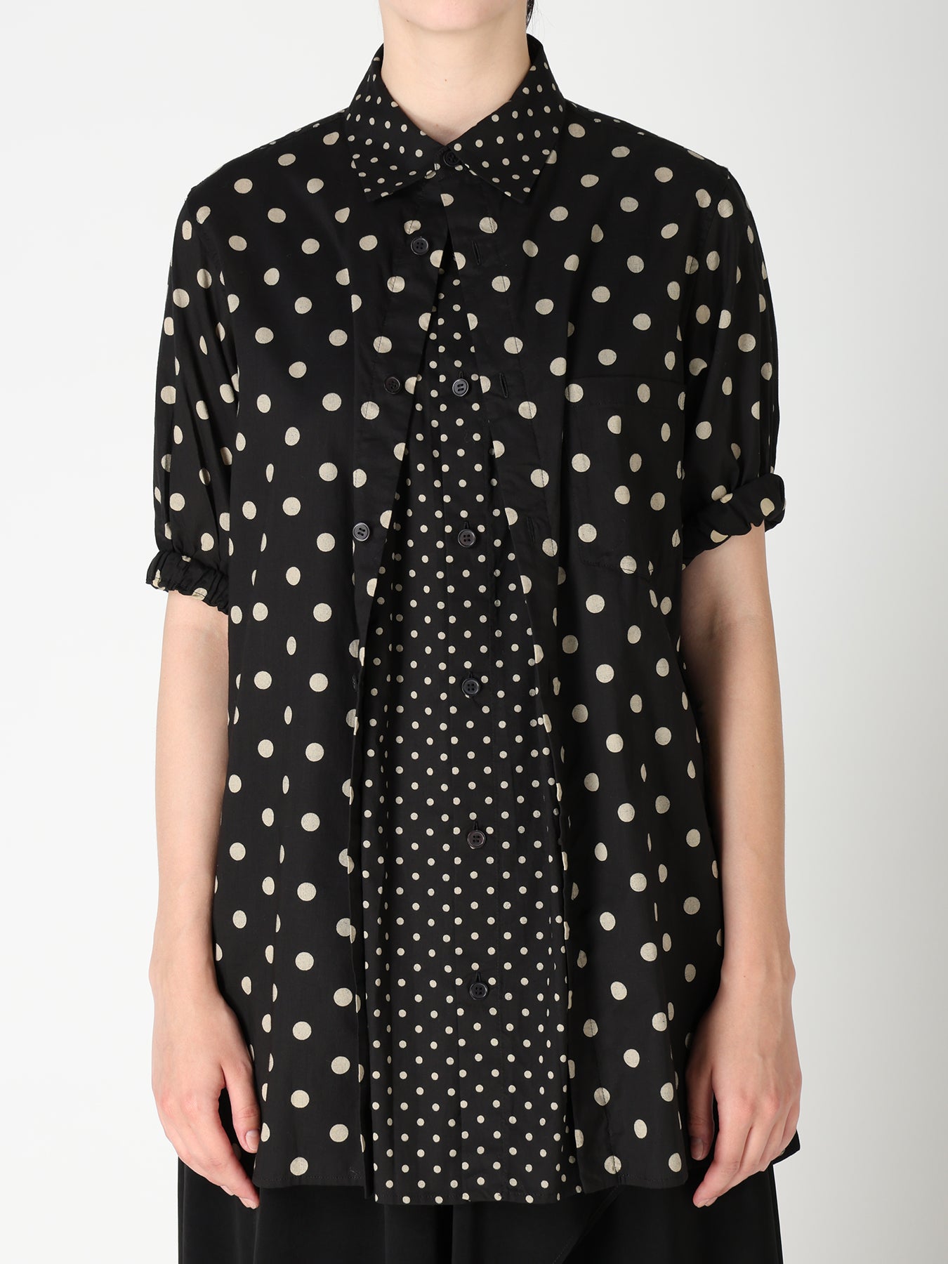 64/- COTTON LAWN DOT PRINT FRONT TUCKED BLOUSE