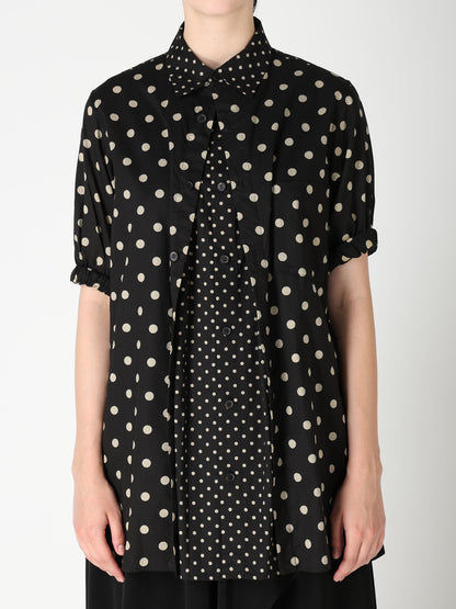 64/- COTTON LAWN DOT PRINT FRONT TUCKED BLOUSE