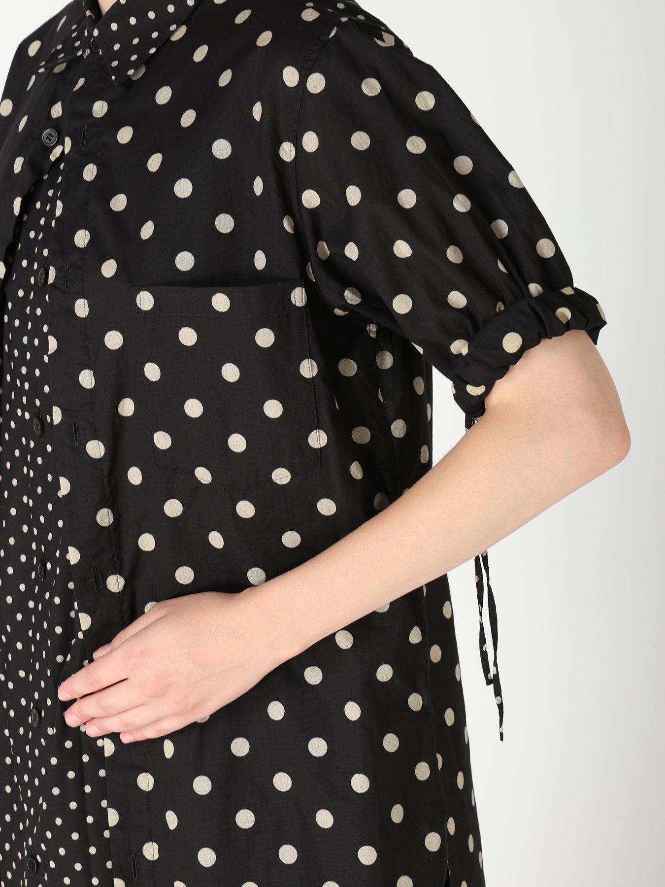 64/- COTTON LAWN DOT PRINT FRONT TUCKED BLOUSE